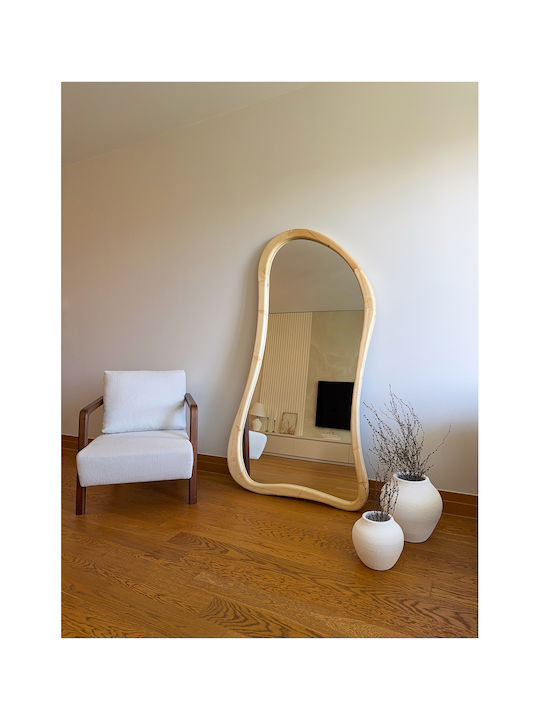 SteweHome Boden- oder Standspiegel Asymmetrischer mit Holzrahmen 180x100cm