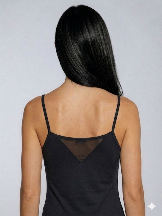 Black Women's Tank Top with Spaghetti Strap