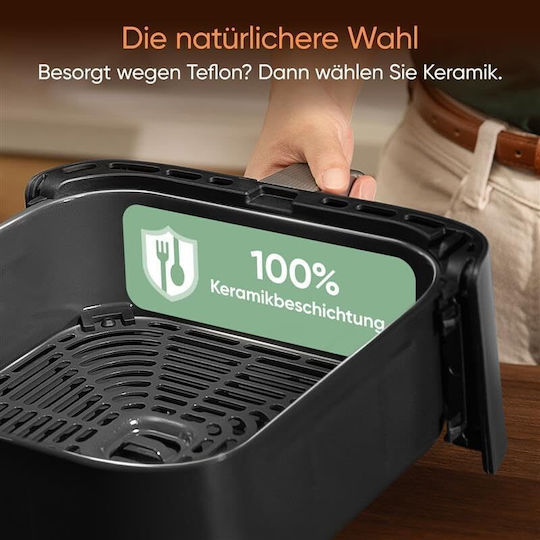 Cosori Turbo Tower Pro Heißluftfritteusen mit Doppelter Abnehmbarer Behälter 10.8lt Grau