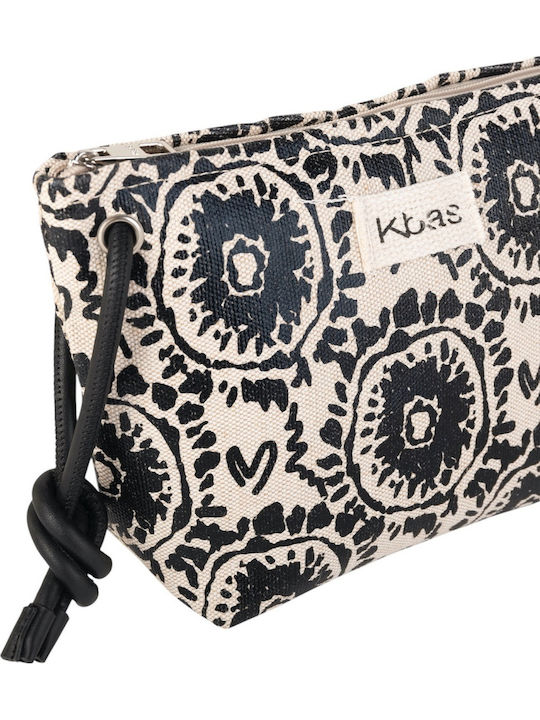 Kbas Fabric Beach Bag with Toiletry Bag Silver Kbas Fabric Beach Bag with Toiletry Bag Silver