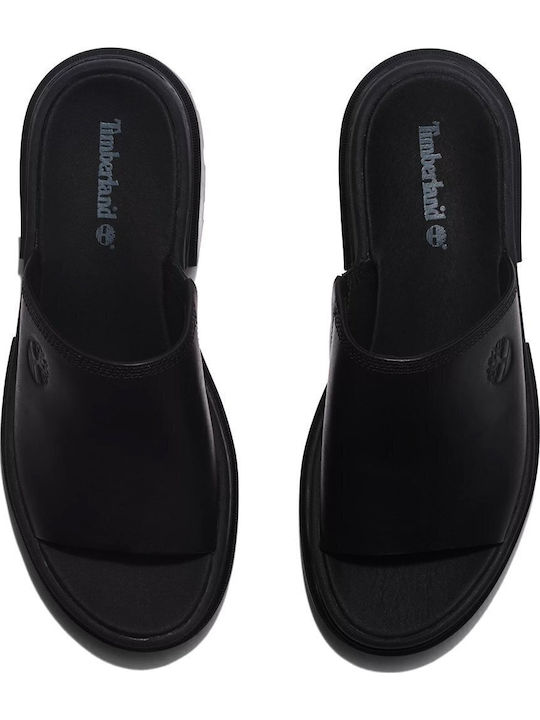 Everleigh Δερμάτινα Γυναικεία Σανδάλια Flatforms Μαύρα