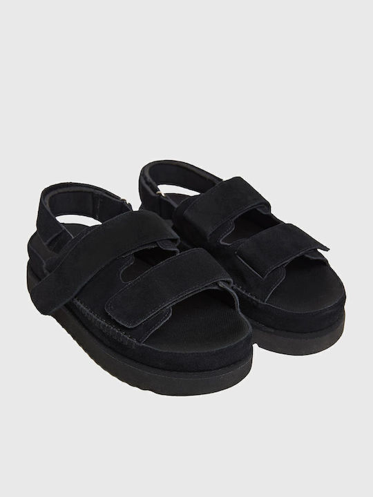 Women's Flat Sandals in Black Color