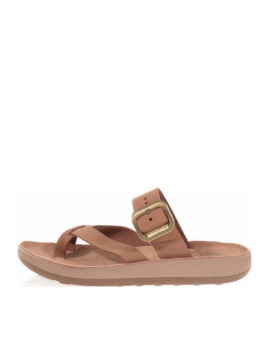 Fantasy Constantia Leather Women's Flat Sandals Cappucino