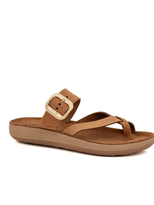 Fantasy Constantia Leather Women's Flat Sandals Cappucino
