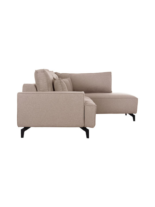 Saffira Colțar Canapea Pat cu Colțul din Dreapta și Spațiu de Depozitare Bej 270x112x100cm