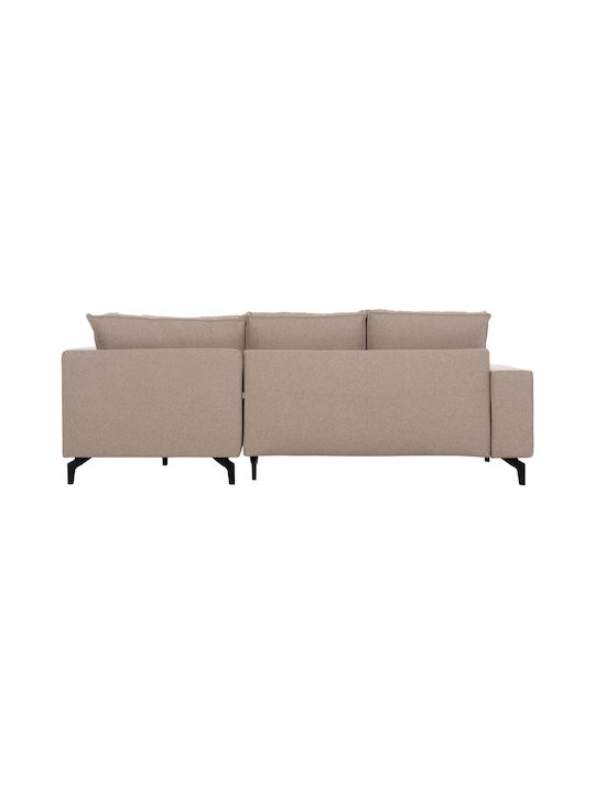 Saffira Colțar Canapea Pat cu Colțul din Dreapta și Spațiu de Depozitare Bej 270x112x100cm