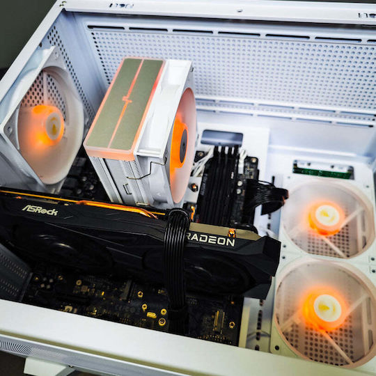 Deepcool Level Up Quartz Evo Гейминг Настолен Компютър (Ryzen 5-7500F/16GB DDR5/Radeon RX 7600/Без Операционна Система)
