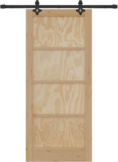 Schiebetür Orkdal Natur 86 x 198,5 cm Massivholz Kiefer 3445546 Braun
