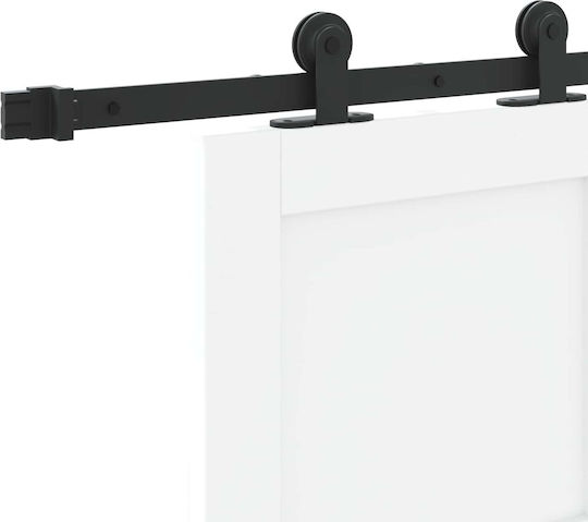 Schiebetür Weiß Schwarz 83 x 202 cm Massivholz Kiefer 3445452 Braun