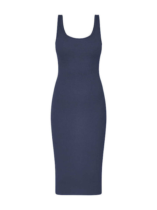 Celestino Women’s Midi Ribbed Slim Fit Dark Blue Dress