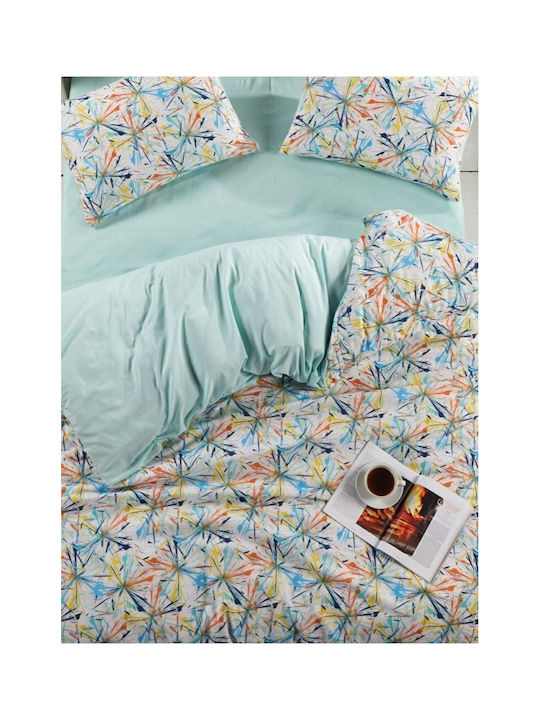 SteweHome Cotton Duvet Cover Set 160x220cm Single With Pillowcase White