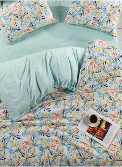 SteweHome Cotton Duvet Cover Set 160x220cm Single With Pillowcase White
