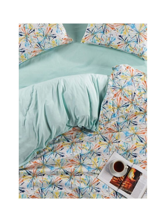 SteweHome Cotton Duvet Cover Set 160x220cm Single With Pillowcase White
