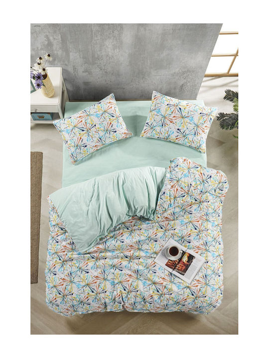 SteweHome Cotton Duvet Cover Set 160x220cm Single With Pillowcase White