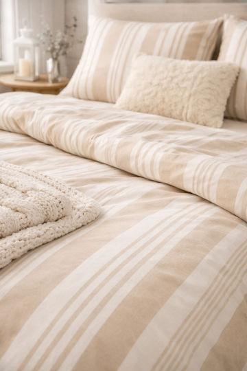 SteweHome Duvet Cover Set 200x200cm Double With 2 Pillowcases Brown