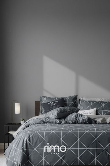 SteweHome Super Double Duvet Cover Set 220x240cm Gray