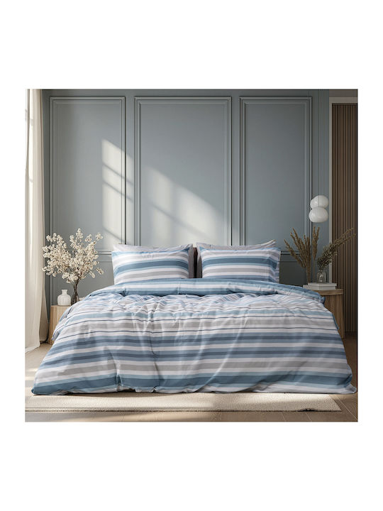 Beauty Home Cotton Duvet Cover Set 170x250cm Single with Pillowcase 12561 12561PTHMO Grey