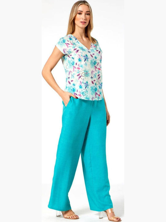 Bluza Damă Floral Petrol