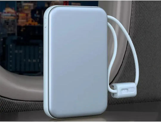 Verk Group 06393 Power Bank 10000mAh 22.5W με Θύρα USB-A και Θύρα USB-C Quick Charge 3.0 Γαλάζιο
