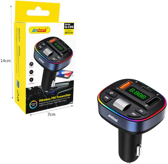 Andowl FM Transmitter Car Q-C99 with Bluetooth USB