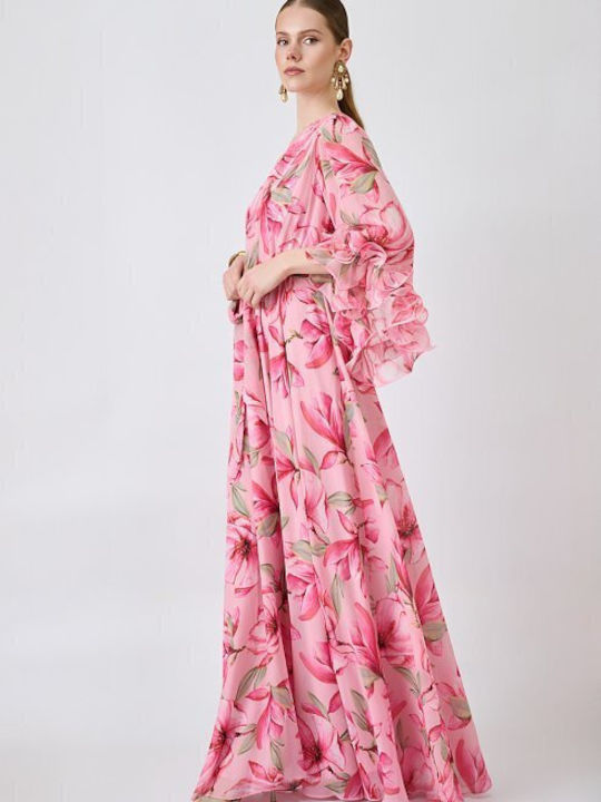 Sommer Maxi Damenkleid für Hochzeit - Taufe Rosa
