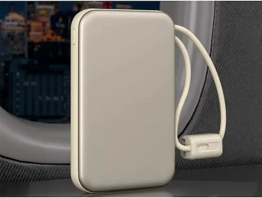 Verk Group 06393 Power Bank 10000mAh 22.5W with USB-A Port and USB-C Port Quick Charge 3.0 Gold
