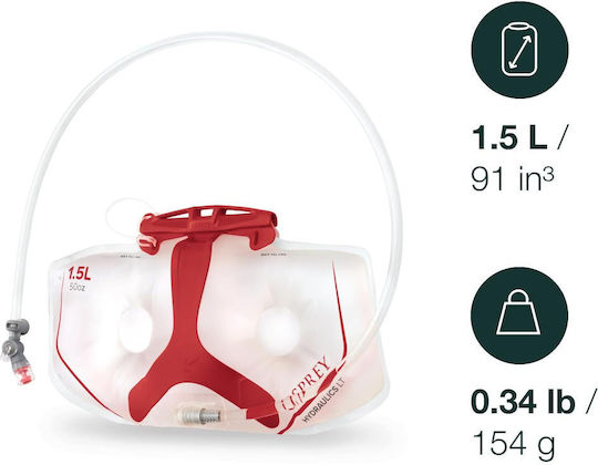 Osprey Hydraulics Lt 1.5L Lumbar Reservoir Hydration Bladder Ασκός Νερού Διάφανος