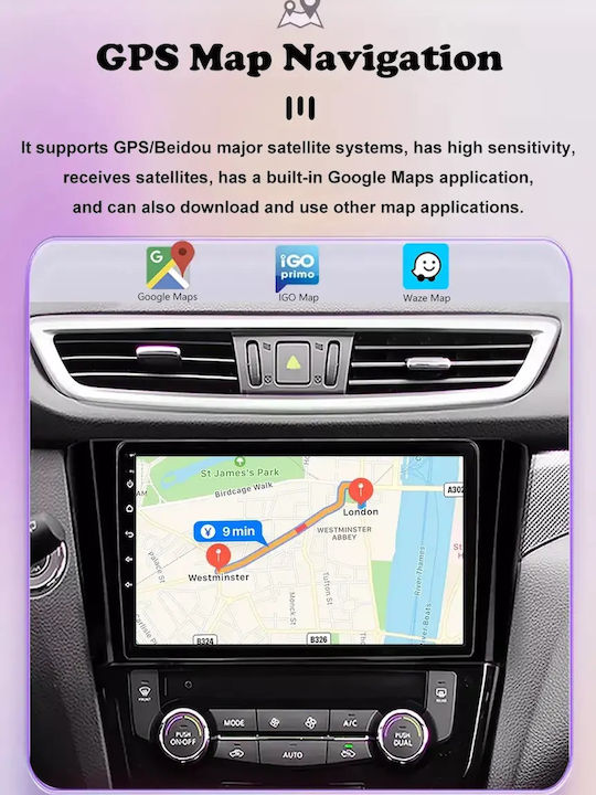 Car Audio System for Nissan NV200 2009-2020 Bluetooth USB WiFi GPS Apple CarPlay Android Auto with 9" Touch Screen