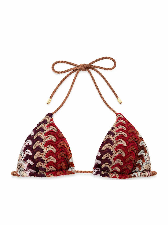 Bikini Set Triangle & Brazil Brown Colour With Bordeaux Shades