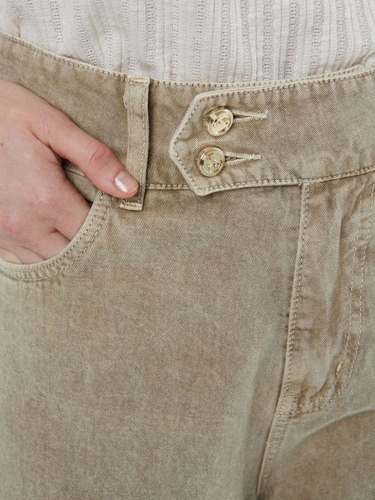 Women's Fabric Trousers Beige
