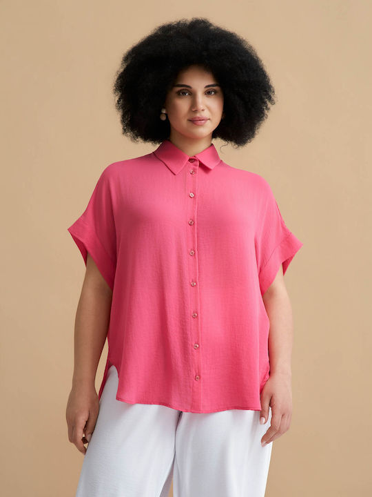 Къс Ръкав Дамска Риза Фуксия 0000.3509.НЕТТО-fuchsia
