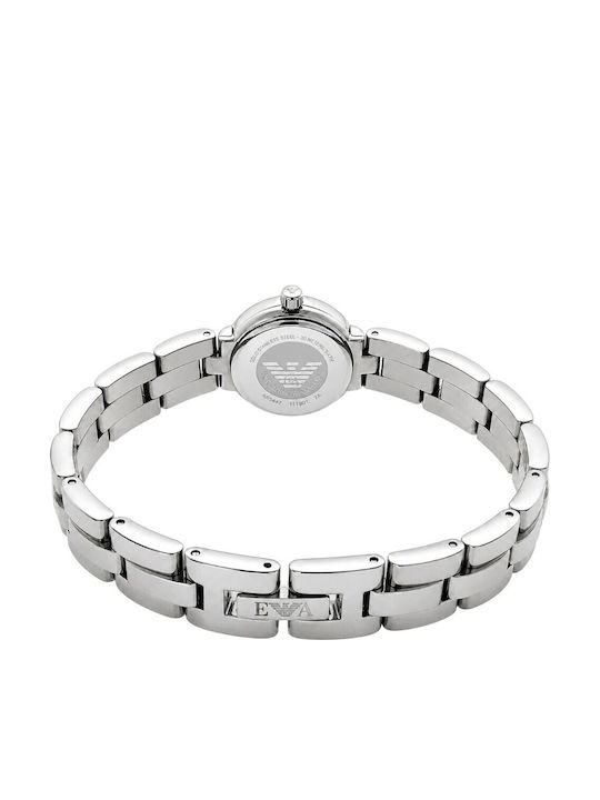 Emporio Armani Γυναικείο Ρολόι Μπαταρίας με Ασημί Μεταλλικό Μπρασελέ