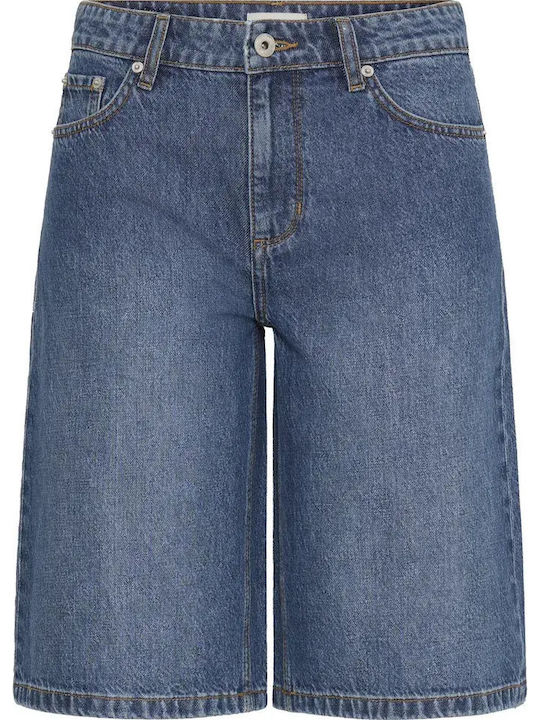 Women's Jean Bermuda Washed Medium Blue