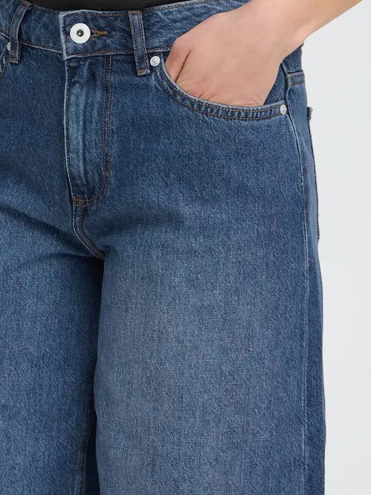 Women's Jean Bermuda Washed Medium Blue
