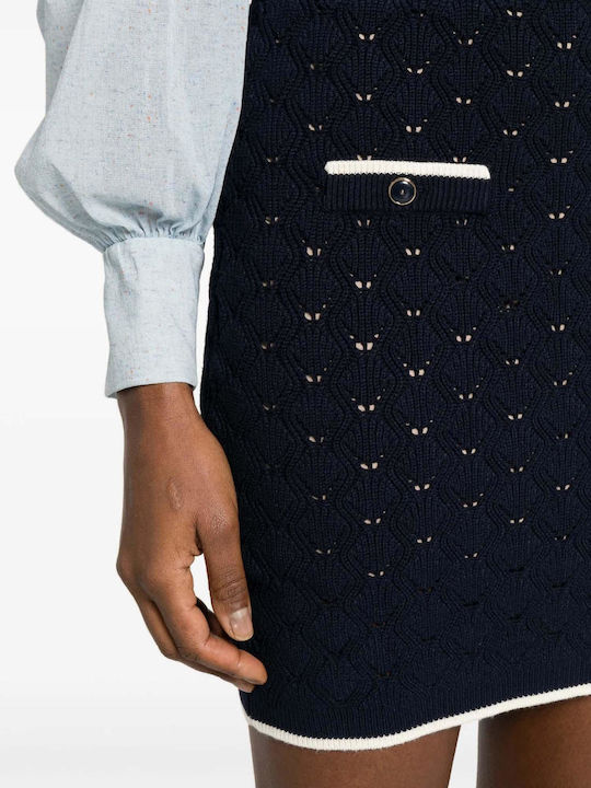 Pencil Mini Skirt Blue