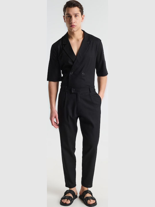 Trousers Set in Tapered Leg Black