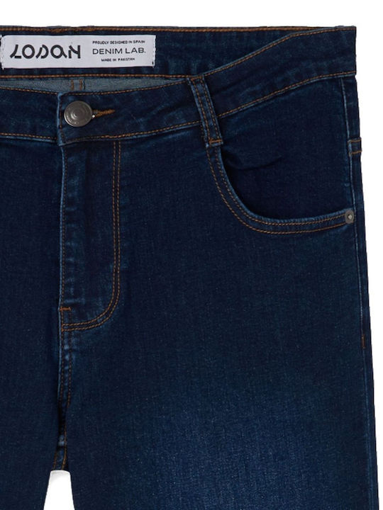 Men's Elastic Jeans Pants with Regular Fit Dark Blue