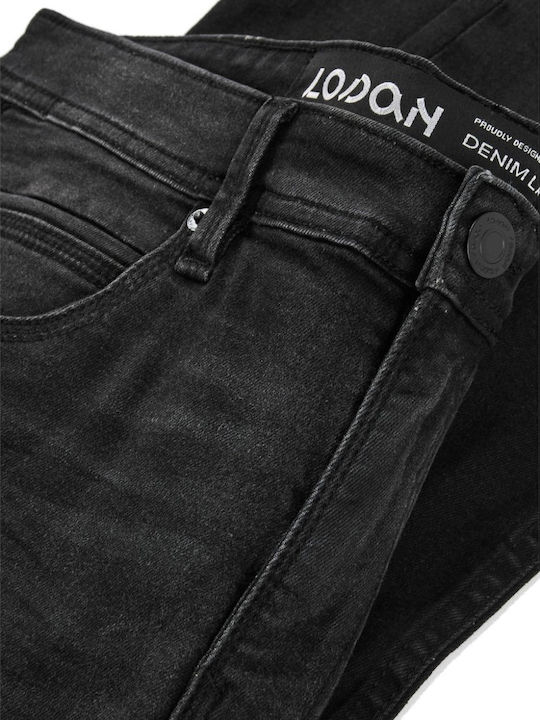 Men's Elastic Jeans Pants with Regular Fit Black