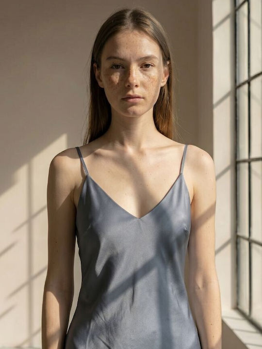 Zizo Sommerliches Damen-Nachthemd Blau Nightfall