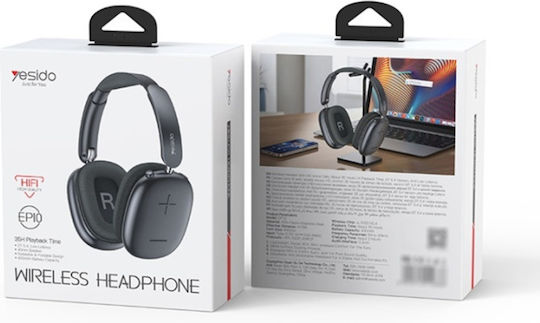 Yesido Ασύρματα / Ενσύρματα Over Ear Ακουστικά με 35 ώρες Λειτουργίας Μαύρα