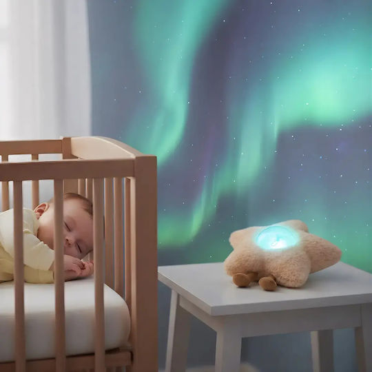 Zazu Gaia Rechargeable Baby Sleep Projector Northern Lights & White Sounds Beige