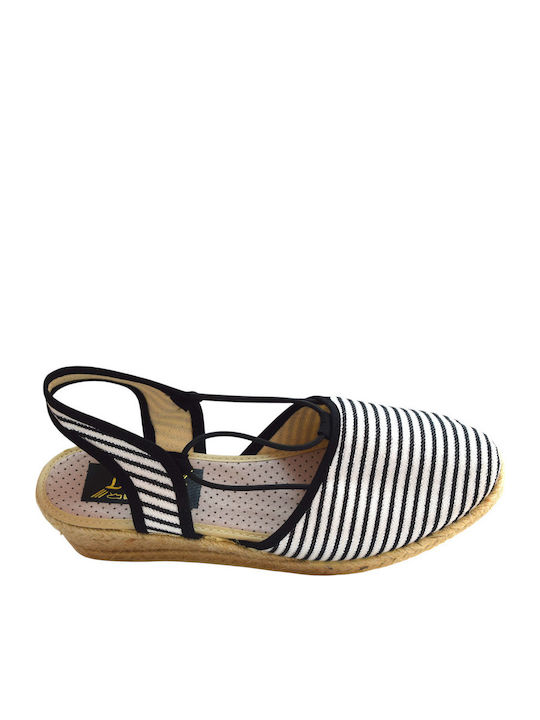 Fabric Women's Espadrilles In Black Colour K-401-BLACK