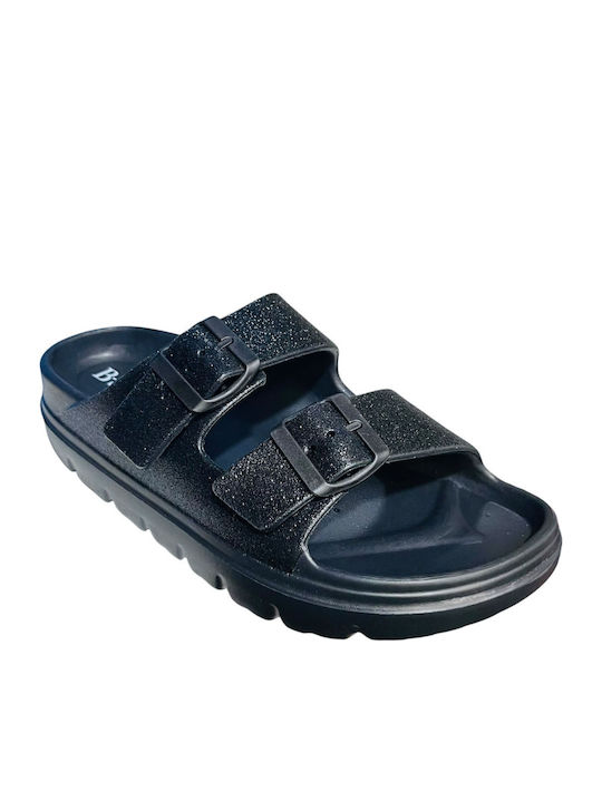 Flache Damen Anatomische Sandalen Flatforms Schwarze