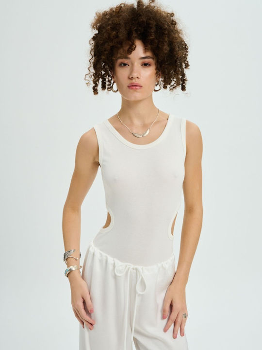Project Soma Balsam Off-white Bodysuit Εκρού Κορμάκι Ανοίγματα