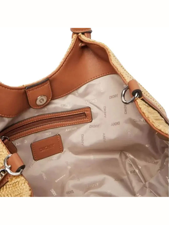 Damen Rattan Tote Handtasche Beige