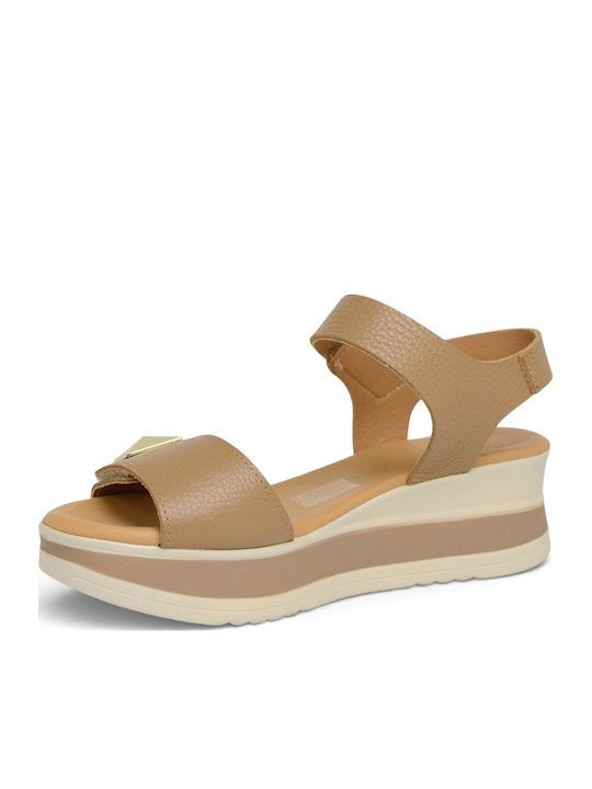 Anatomisch Damenplattformen Stil Ankle Strap Farbe Tabac Braun