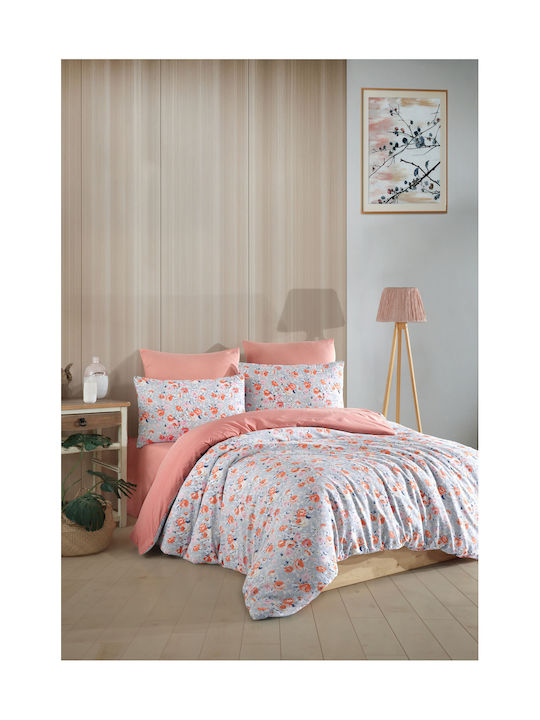 SteweHome Bed Sheet Set With 1 Pillowcase King Size With Rubber Hugger 200x220cm Pink 4 Pieces