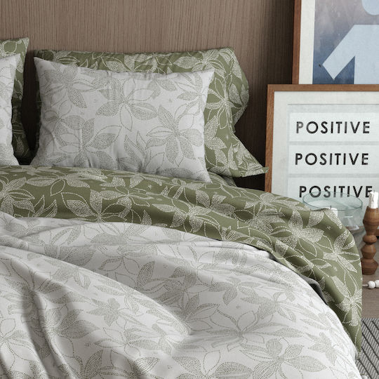 Charalambidis Textiles Κρίνος Σεντόνι Μονό 160x260εκ. Λαδί
