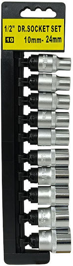 SKS Tools Καρυδάκια με Καρέ Υποδοχής 1/2" Σετ 10τμχ