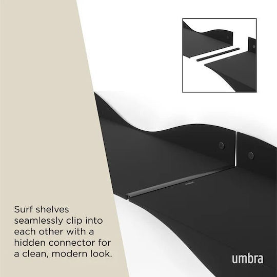 Wall Shelves Black 2 Pieces 43.1x17.7x9.9cm